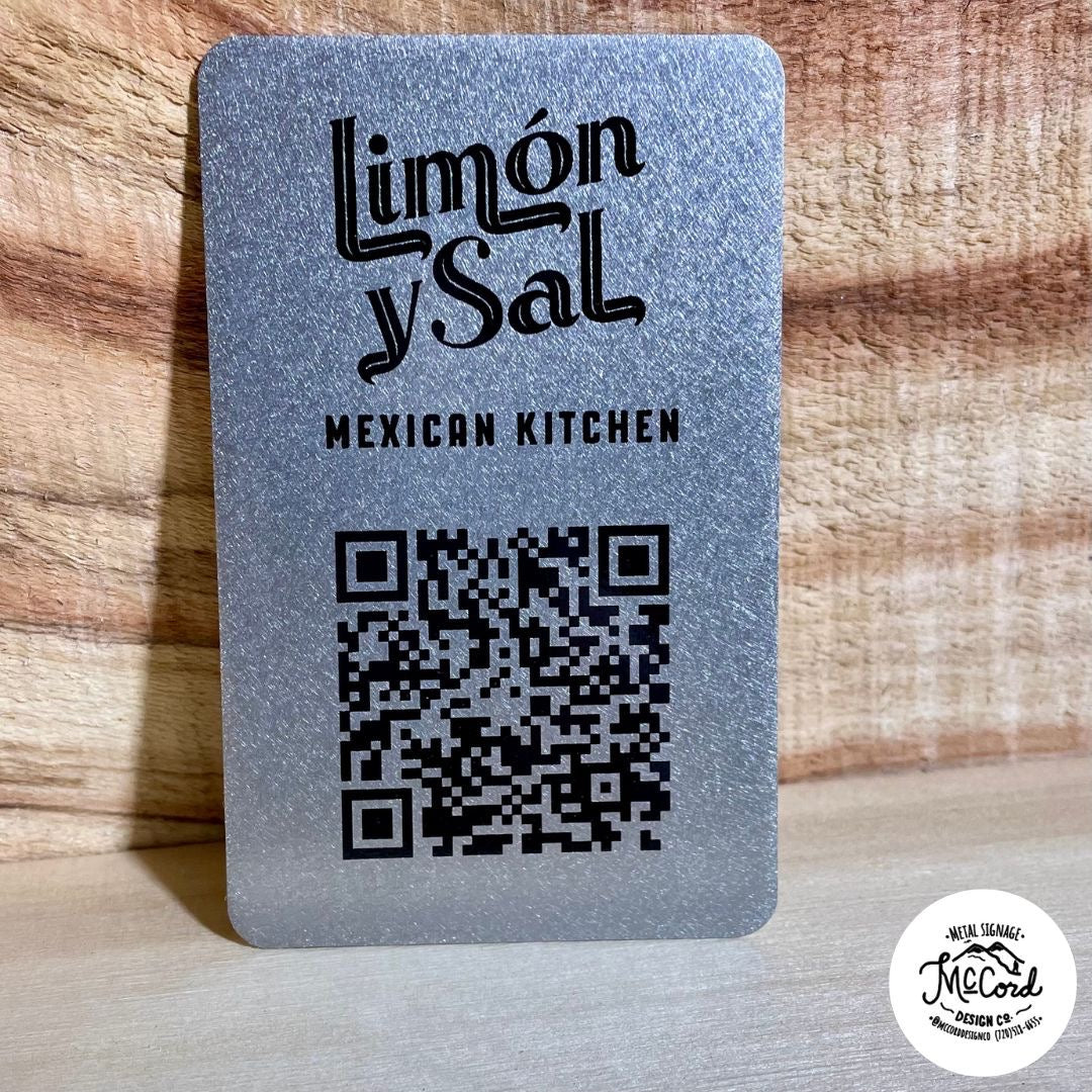 Metal QR Codes-Business Logo, Restaurants, Menu, QR, Sustainable and Eco friendly, Stainless Steel, Customized
