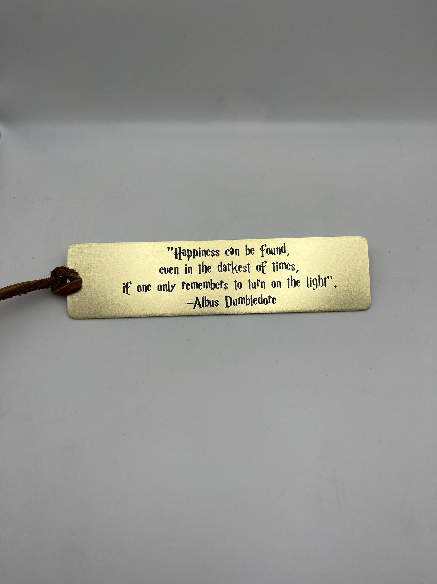 Brass and Copper Bookmarks w/ leather tassel, personalized, raw finish or clear coated