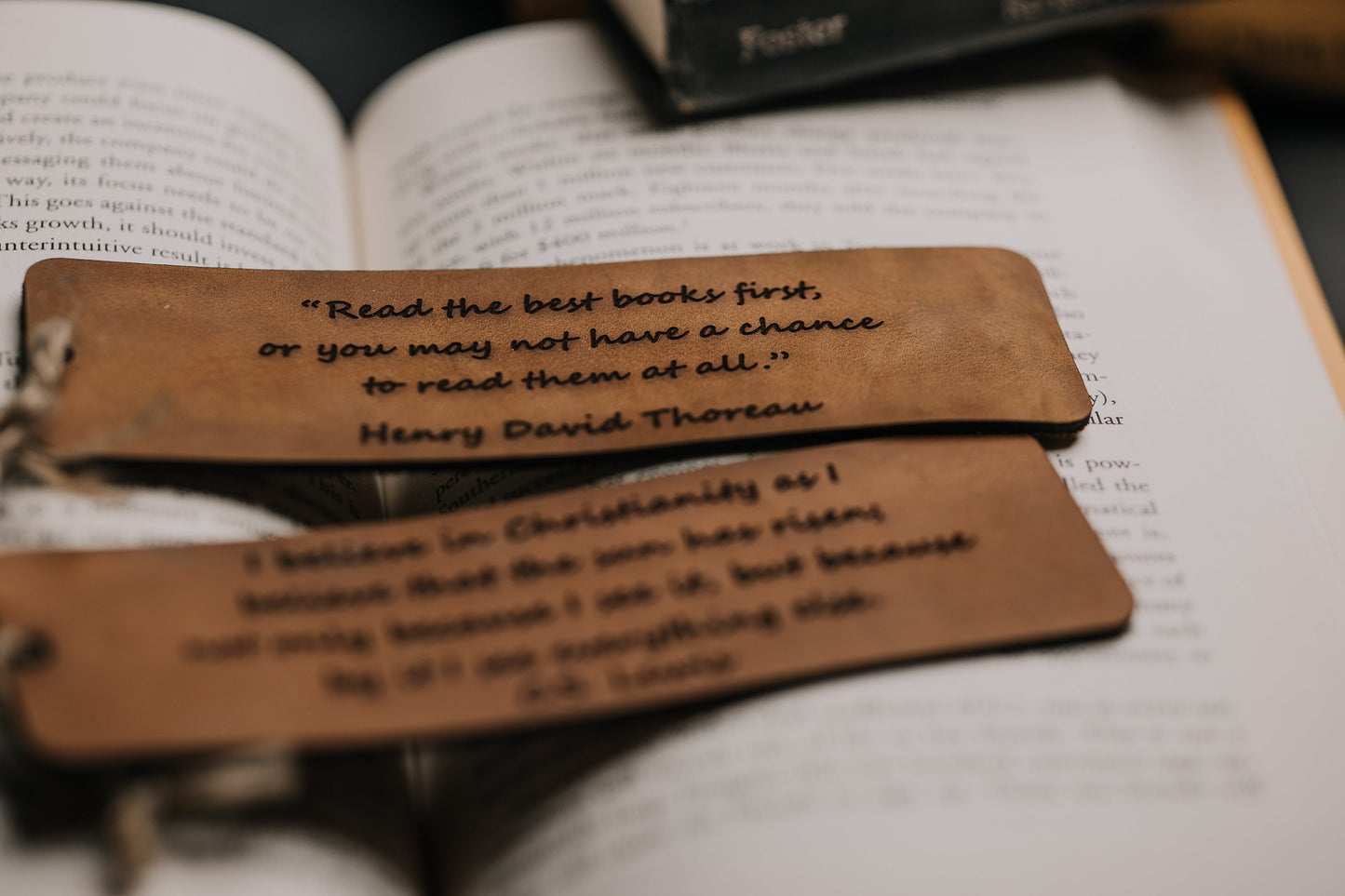 Leather Bookmark-Personalized, Logos, Monograms, Quotes, Customizable, Laser Engraved and Cut