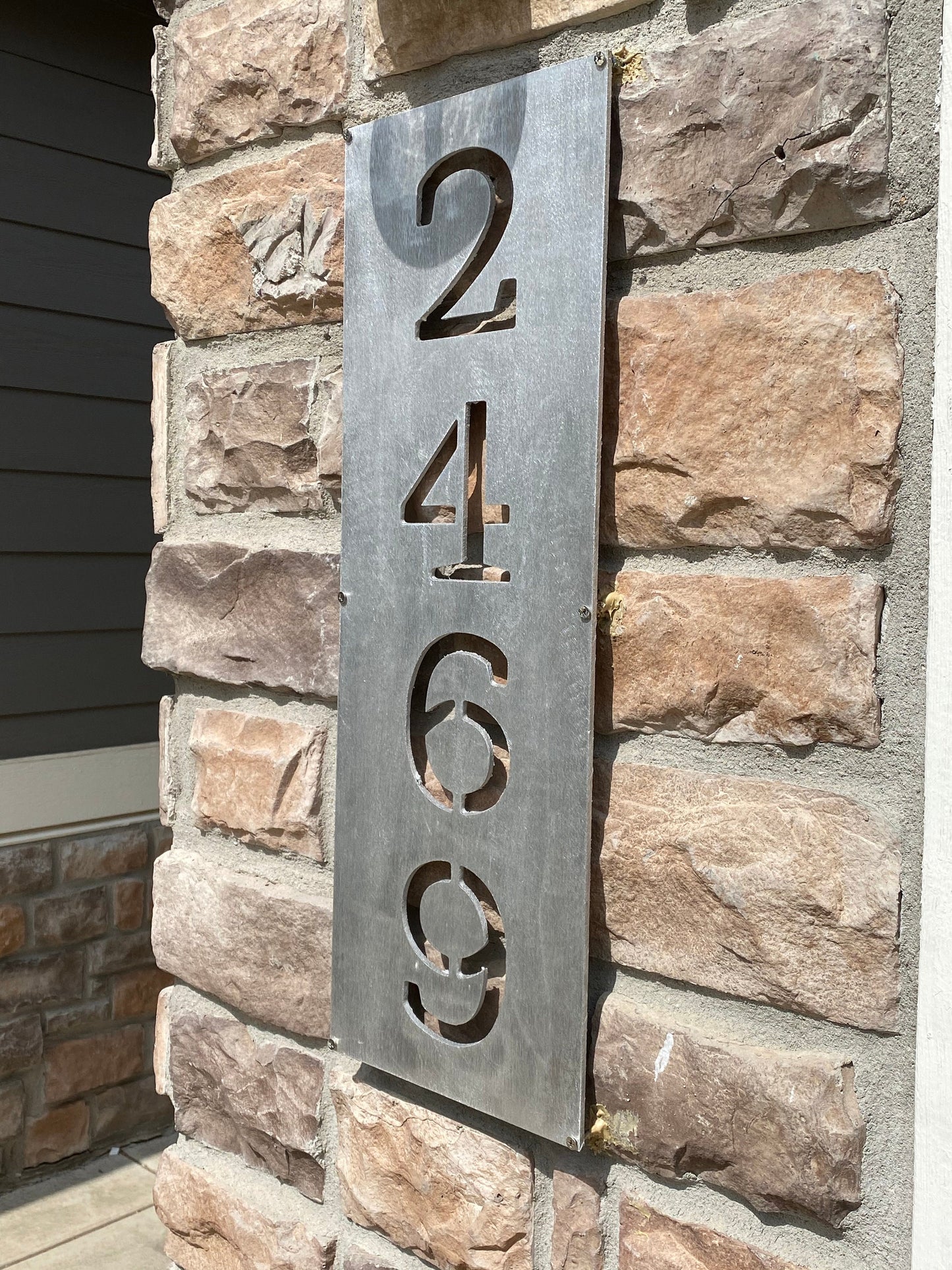 Brushed Aluminum Address Sign, Personalized