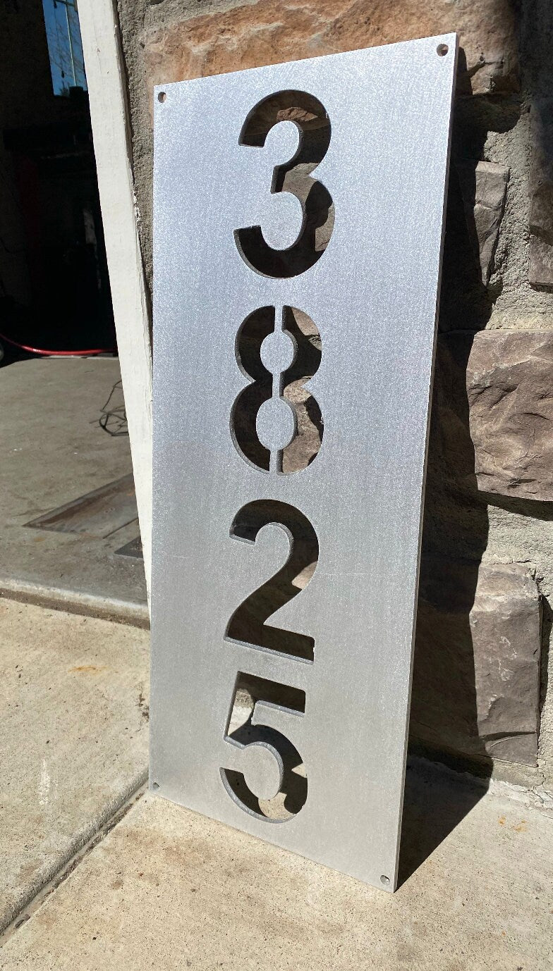 Brushed Aluminum Address Sign, Personalized