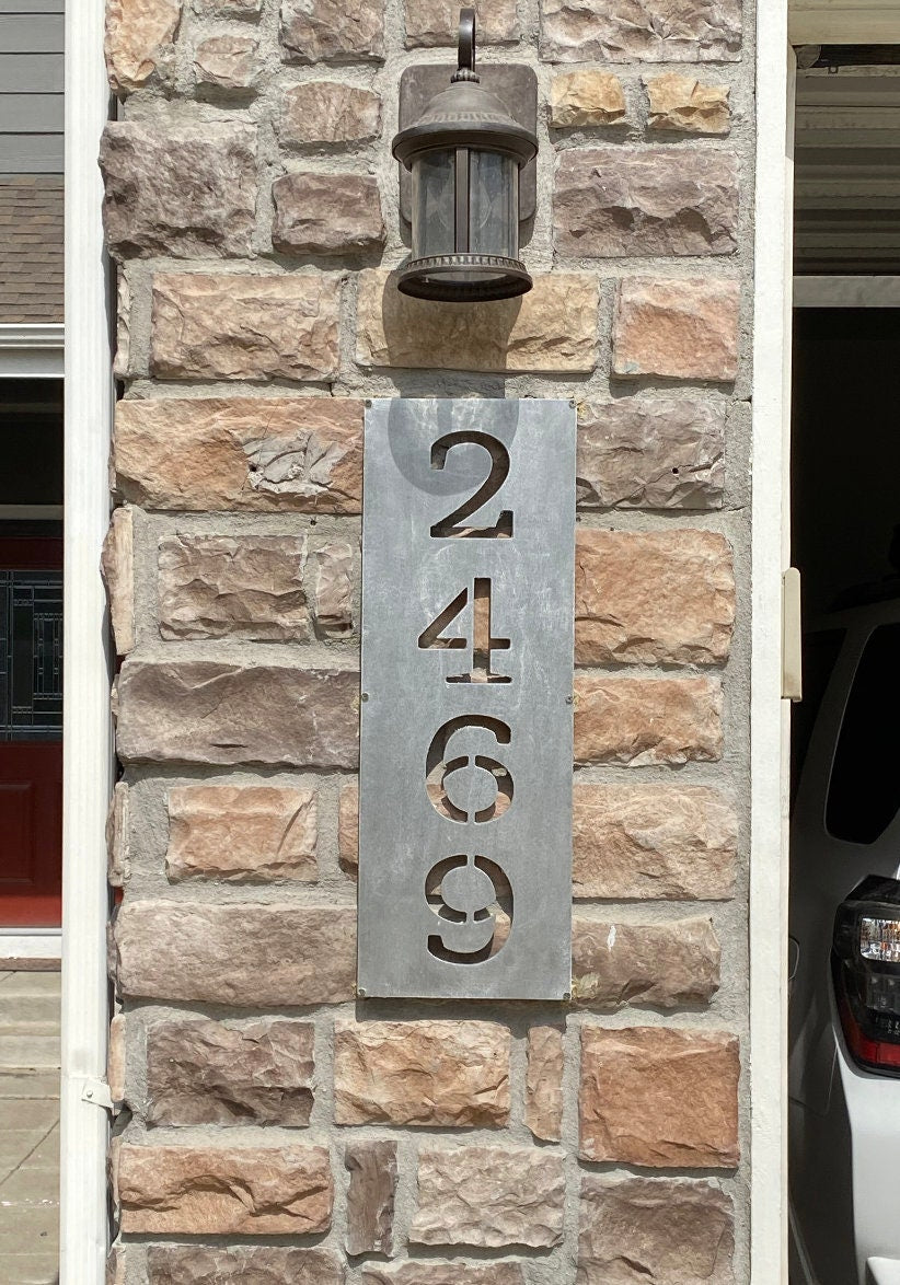 Brushed Aluminum Address Sign, Personalized