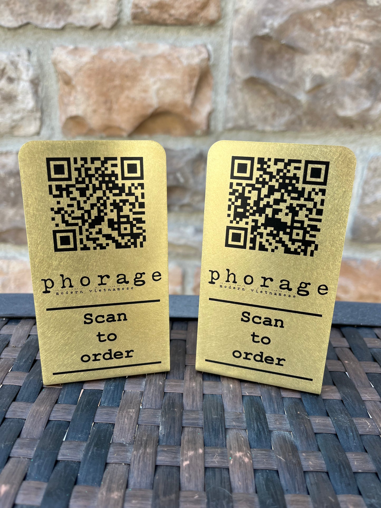 Brass QR codes, high-end, hotels, restaurants, venues, etc.