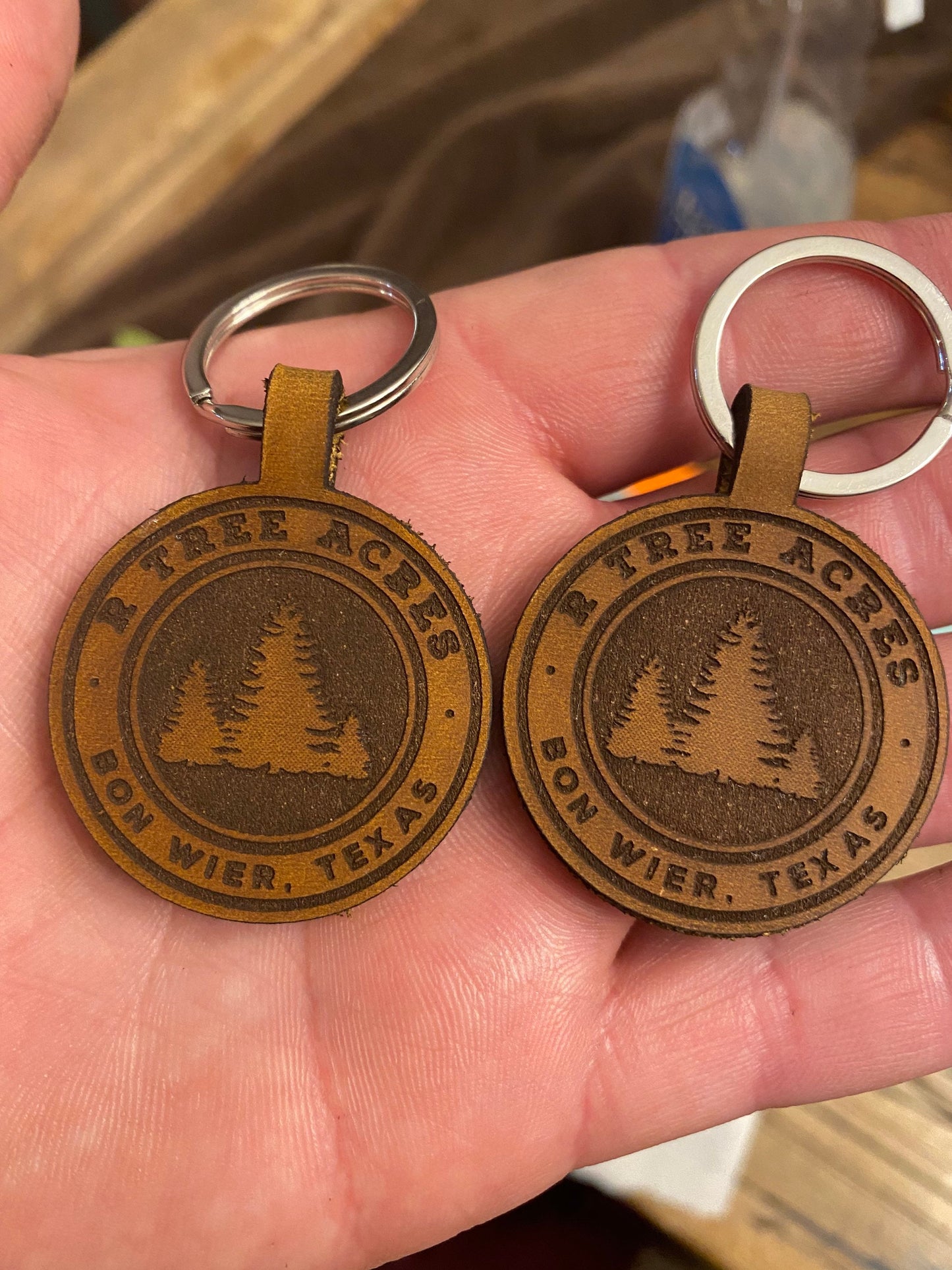 Personalized leather keychain