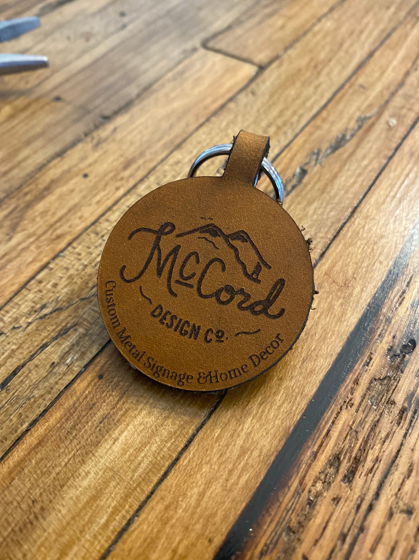 Personalized leather keychain