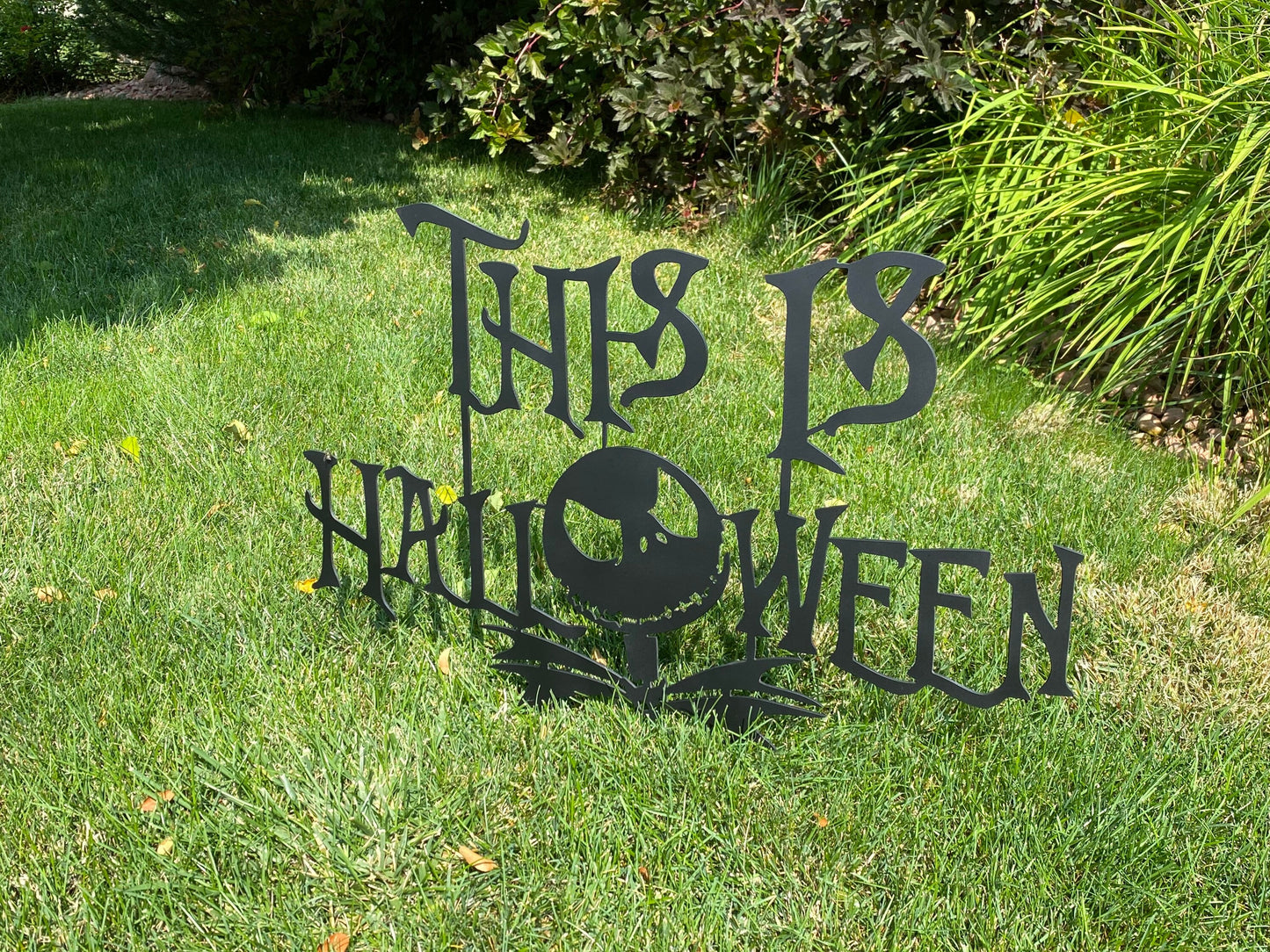 This is Halloween, Jack the Skeleton, Nightmare before Christmas. Plasma cut steel, Yard Sign, Halloween