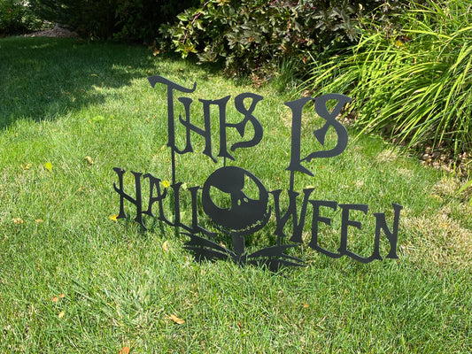This is Halloween, Jack the Skeleton, Nightmare before Christmas. Plasma cut steel, Yard Sign, Halloween